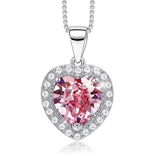 CDE S925 Sterling Silver Birthstone Necklace for Women Embellished with Crystals from Swarovski Jewelry for Women (12 Color)