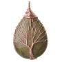 ZHEPIN Vintage Tree of Life Wire Wrapped Copper Teardrop Natural Gemstones Pendant Necklace,with Gift Box