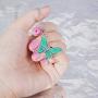 Temperature Sensing Color Changing Butterfly Necklace Colorful Transfer Womens Fashion Pendant Necklaces Stainless Steel Jewelry as Birthday for Women Girls