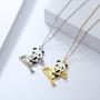Winssi Lovely Skiing Panda Necklace Great Gift for Panda Lovers Animal Jewelry
