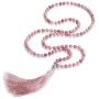 Top Plaza Womens 108 Mala Prayer Beads Wrap Necklace with Long Tassel Healing Crystal Stone Necklaces Yoga Meditation Reiki Quartz Jewelry