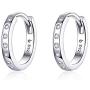 CZ Small Hoop Earrings For Women Teen Girls 925 Sterling Silver Cubic Zirconia Cuff Cartilage Pierced Ear Tiny Hinged Huggie Diamond Hoops Hypoallergenic Jewelry Wedding Birthday Gift 9mm