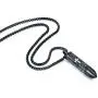 Molike Stainless Steel English Lords Prayer Cross Bullet Pendant Urn Ashes Necklace for Men, 22 Inch Chain