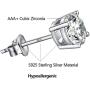 Cubic Zirconia Stud Earrings for Women, CZ Studs Earrings Sterling Silver Hypoallergenic White Gold Round Tiny Small Stud Earrings Jewelry Gifts for Women Girls Men ARSRKO 4mm 5mm 6mm 7mm 8mm
