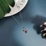 EXGOX Heart Necklace White Gold Plated Birthstone Love Pendant with Gift Box