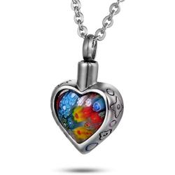 FCZDQ Cremation Jewelry Miss You Forever Birthstone Ashes Necklace Urn Pendant Memorial Keepsake