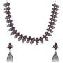 Efulgenz Boho Vintage Antique Ethnic Gypsy Indian Oxidized Silver Crystal Cubic Zirconia Bridal Necklace Earrings Jewelry Set