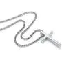 Reve Simple Stainless Steel Silver Tone Cross Pendant Chain Necklace for Men Women, 20-22 Inches Reve Simple Stainless Steel Silver Tone Cross Pendant Chain Necklace for Men Women, 20-22 Inches