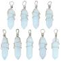 Nupuyai Hexagonal Healing Crystal Point Necklace for Women Men, Handmade Wire Wrapped Stone Dowsing Pendulum Pendant with Chain 19''