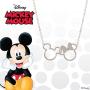 Disney Mickey and Minnie Mouse Jewelry for Women, Silver Plated Interlocking Mickey and Minnie Mouse Pendant Necklace;