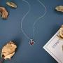 EXGOX Heart Necklace White Gold Plated Birthstone Love Pendant with Gift Box