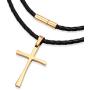 555Jewelry Stainless Steel Cross Braided Rope Cord Necklace for Men Women 18-24 Inches
