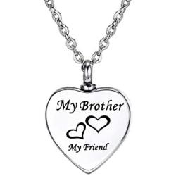 HooAMI Cremation Jewelry for Ashes My Family My Friend Heart Urn Necklace Memorial Pendant