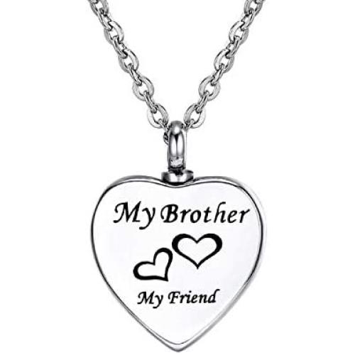 HooAMI Cremation Jewelry for Ashes My Family My Friend Heart Urn Necklace Memorial Pendant