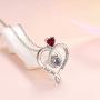 I Love You Necklace 100 Languages April Birthstone Jewelry Simulataed Diamond Mothers Day Gifts for Mom Amethyst Aquamarine Emerald Pink Tourmaline Garnet Birthday Pendant