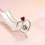 I Love You Necklace 100 Languages April Birthstone Jewelry Simulataed Diamond Mothers Day Gifts for Mom Amethyst Aquamarine Emerald Pink Tourmaline Garnet Birthday Pendant