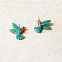 Exquisite Punk Enamelled Hummingbird Bird Crystal Rhinestone Stud Post Earrings For Women Girls