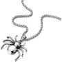 COOLSTEELANDBEYOND Stainless Steel Spider Pendant Necklace for Men for Polished with 30 Inches Wheat Chain