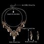 BriLove Womens Costume Fashion Crystal Floral Vine Leaf Statement Necklace Dangle Earrings Set