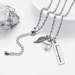 Dletay Urn Necklace for Ashes Cremation Jewelry for Ashes Memorial Ashes Keepsakes Jewelry-Forever in My Heart