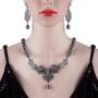 Crownguide Delicate Pearl Bridal Jewelry Set for Women Wedding Pearls Crystal Bridal Necklace and Earring Set