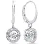 Dancing Diamond''Forever Love'' Dangle Leverback Earrings in 925 Sterling Silver by Parade of Jewels (1/6 ct.tw.) Dancing Diamond''Forever Love'' Dangle Leverback Earrings in 925 Sterling Silver by Parade of Jewels (1/6 ct.tw.)