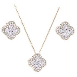 UDORA Clover Necklace Earrings Bracelet Jewelry Set Fashion Gifts for Bridesmaid Women Girls