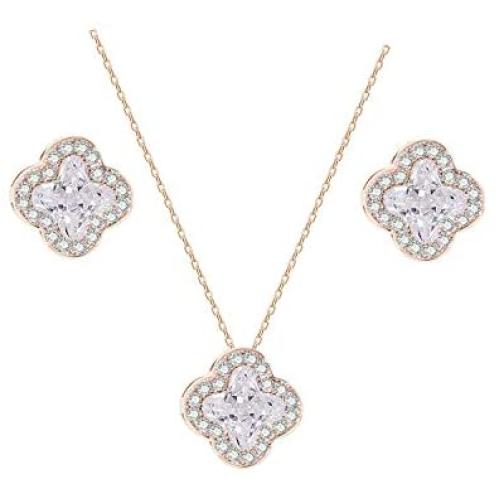 UDORA Clover Necklace Earrings Bracelet Jewelry Set Fashion Gifts for Bridesmaid Women Girls