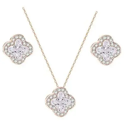 UDORA Clover Necklace Earrings Bracelet Jewelry Set Fashion Gifts for Bridesmaid Women Girls