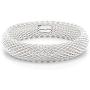 IVYRISE Bracelet 925 Sterling Silver Plated Jewelry Sideway Big Flat Link Chain Mesh Bangle Bracelet for Women