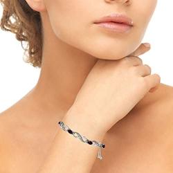 GemStar USA Sterling Silver Genuine or Synthetic Figure 8 Infinity Adjustable Bolo Bracelet
