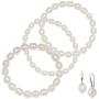Silpada White Ringed Freshwater Cultured Pearl Earring, Bracelets & Necklace Set in Sterling Silver
