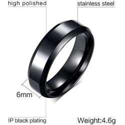 VNOX (Free Engraving) 6MM Stainless Steel Personalized Plain Band Ring for Men and Women,3 Color,Size 6-12