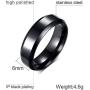 VNOX (Free Engraving) 6MM Stainless Steel Personalized Plain Band Ring for Men and Women,3 Color,Size 6-12