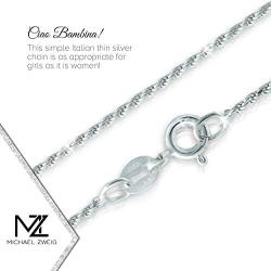 Michael Zweig 925 Sterling Silver Bracelets for Women - Sterling Silver Diamond Cut Rope Bracelet | 1.15 mm Thickness with Spring Ring, Italy Tag