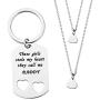 ENSIANTH Father Daughter Gift These Girls Stole My Heart They Call Me Daddy Keychain Set Heart Cut out Necklace for Daughter
