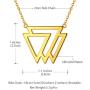 Beautlace Geometric Necklace Silver/18K Gold/Black Gun Plated Triangle Rectangle Choker Jewelry Gifts for Men and Women