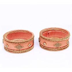 SANARA Indian Fashionable Silk Thread Party Wear Bangle for Women Bracelet/Kada Bridal Bangle Set Pair Jewelry