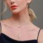 SIMPLGIRL Inspirational Bar Necklace for Women, 925 Sterling Silver OR 18K White Gold Plated Personalized Vertical Bar Necklaces 18''+ 2''