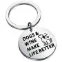 WSNANG Dog Lover Gift Dogs and Wine Make Life Better Keychain Gift for Veterinarian, Dog Mom, Dog Dad, Animal Rescue or Vet Tech WSNANG Dog Lover Gift Dogs and Wine Make Life Better Keychain Gift for Veterinarian, Dog Mom, Dog Dad, Animal Rescue or Vet Tech
