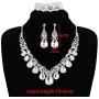 ORAZIO Rhinestone Wedding Necklace and Earrings Jewelry Sets for Women with Bridal Bracelet Necklace Set Bridesmaid Jewelry