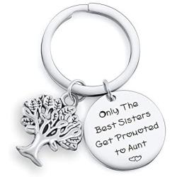 TzrNhm Blossom New Aunt Gift for Sisters Friends Only The Best Sisters Get Promoted to Aunt Bracelet Keychain