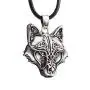 HAQUIL Wolf Necklace, Viking Wolf Head Pendant, Faux Leather Cord, Wolf Jewelry Gift