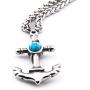 Gungneer USN Anchor Necklace Pendant Stainless Steel Keel Chain Military Navy Jewelry Accessory for Men Women