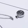 Fanery Sue Personalized Custom Tree of Life Cremation Urn Necklace for Ashes Memorial Stainless Steel Pendant