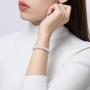 Pearl Bracelets Freshwater Cultured 8-9mm White Pearl Bracelet for Women Sterling Silver Clasp Pearl Jewelry Gift for Girls Daughter Bridesmaid 7.1 Inches