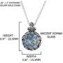 PZ Paz Creations .925 Sterling Silver Roman Glass Pendant Necklace