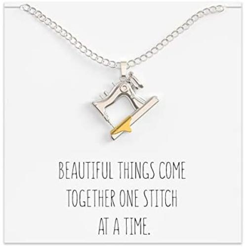 Sewing Machine Necklace – Gift For Quilter or a Woman that Sews - Beautiful Things Come Together One Stitch At A Time.