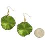 Green Anodized Medium Aluminum Lily Pad Earrings By John S Brana Handmade Jewelry - Hypoallergenic
