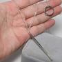TseanYi Long Bar Drop Necklace Silver Circle Karma Pendant Chain Necklace Vintage Chain Necklaces Jewelry for Women and Girls